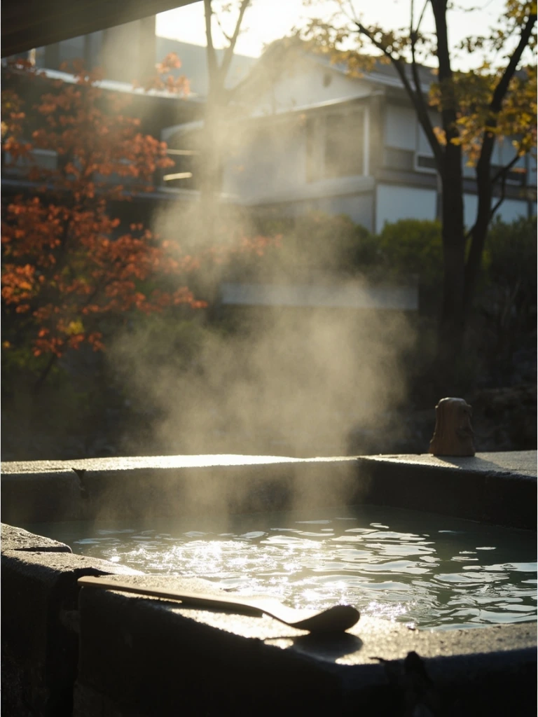 A ryokan outdoor bath in Hakone, on the slow-travel itinerary.